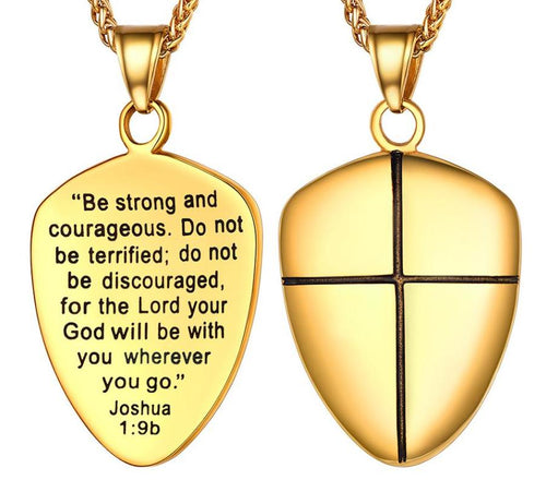 Shield Of Strength Necklace ( Available in Gold, Black, and Silver )
