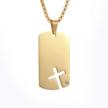 Load image into Gallery viewer, Diamond Cross Dog Tag