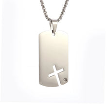 Load image into Gallery viewer, Diamond Cross Dog Tag