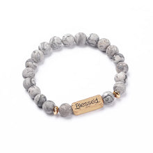 Load image into Gallery viewer, Handmade Natural Stone &quot;Blessed&quot; Bracelet- 2 colors available