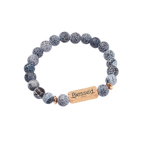 Handmade Natural Stone "Blessed" Bracelet- 2 colors available